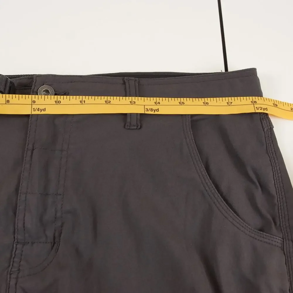 Prana Stretch Zion Gray Roll Up Cargo Pants Mens Sz 35 x 30